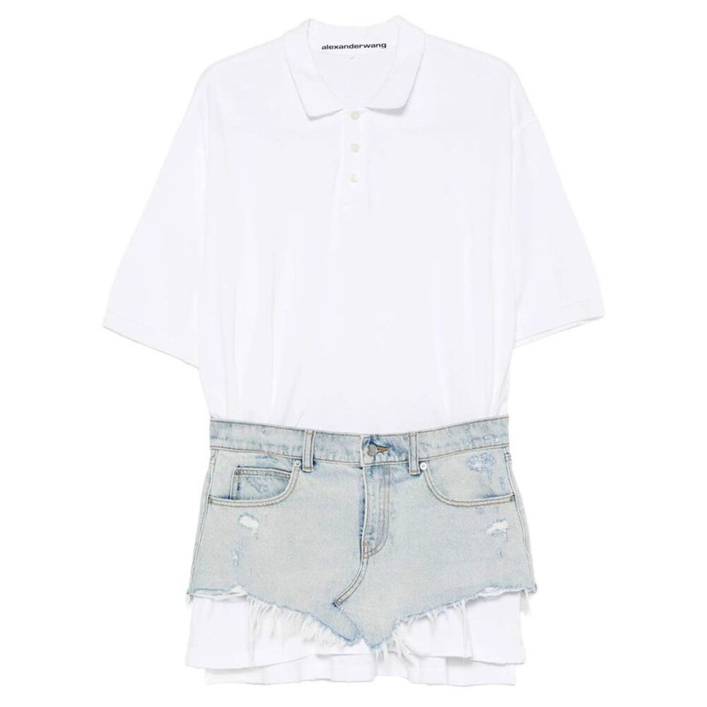 Pre-Styled Denim Polo Dress Women